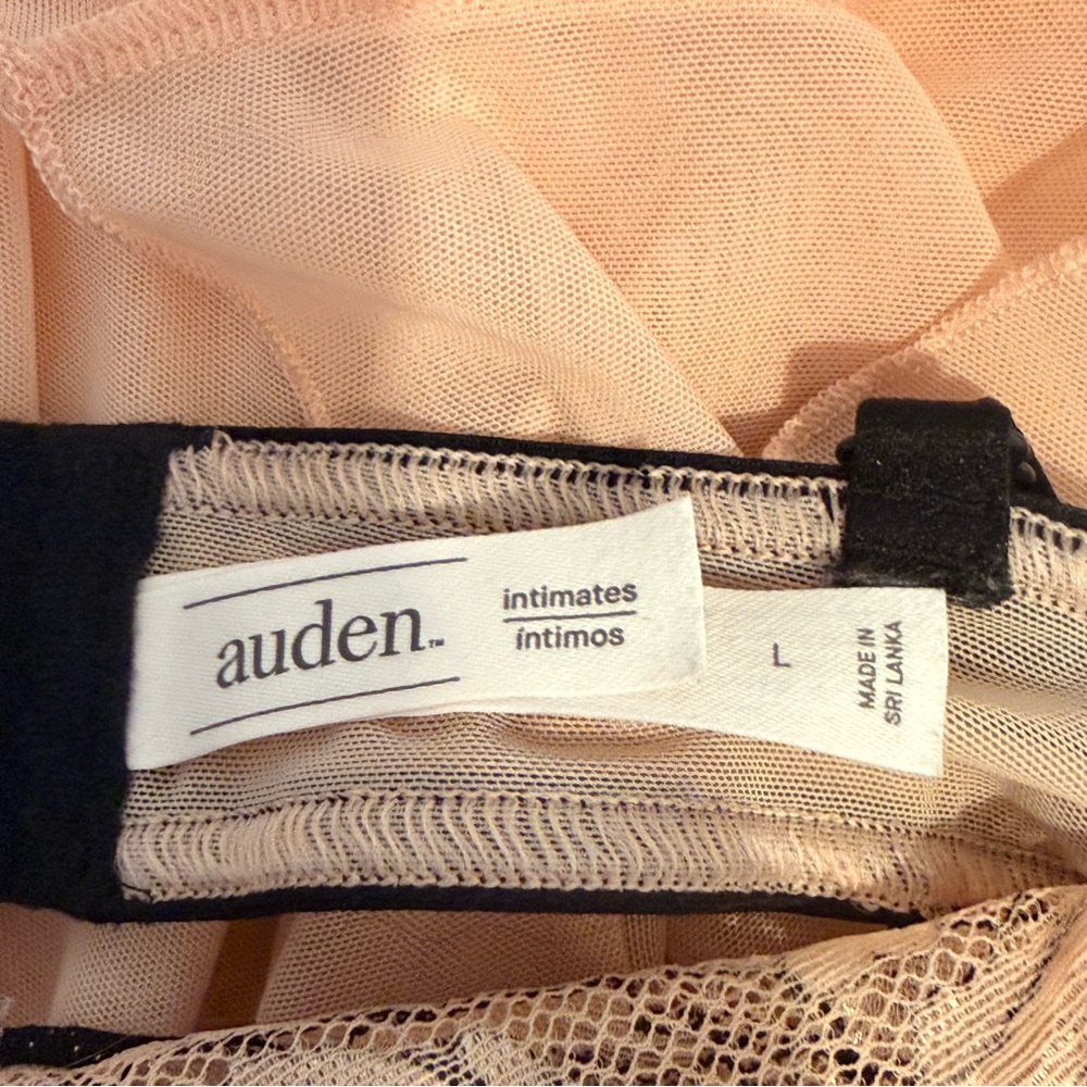 Auden Pink Black Lace Babydoll Chemise Lingerie Dress — Size Large - Picture 8 of 8
